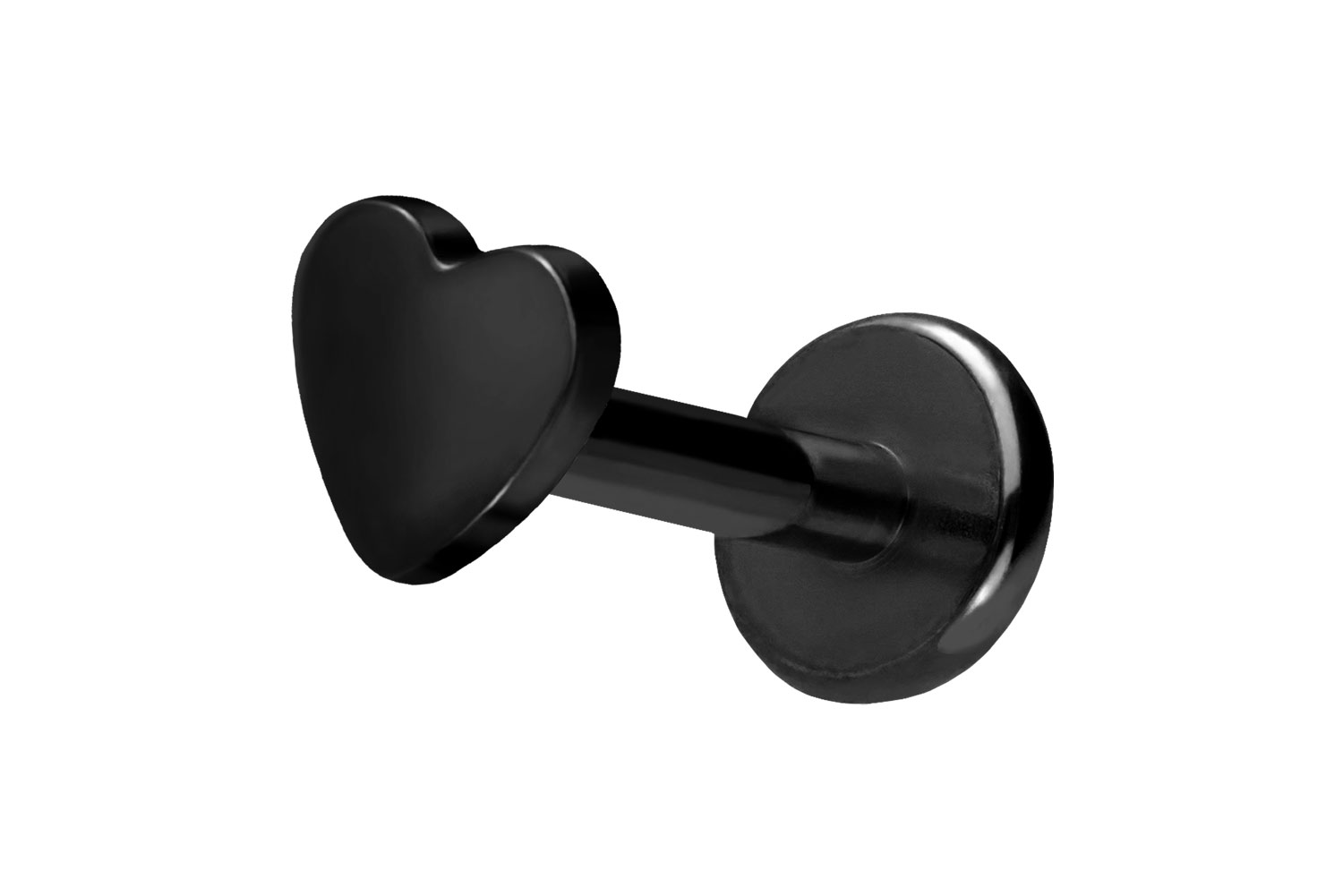 Titan Labret Piercing mit Push Fit HERZ